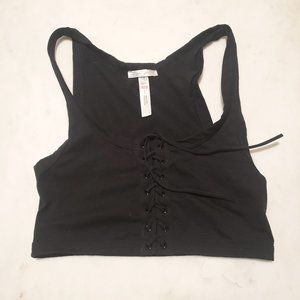 Urban Outfitters Out from Under Crop Top with Lace Up Front - Size Small